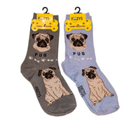 Foozys Unisex Crew Socks Canine Collection (Pug)