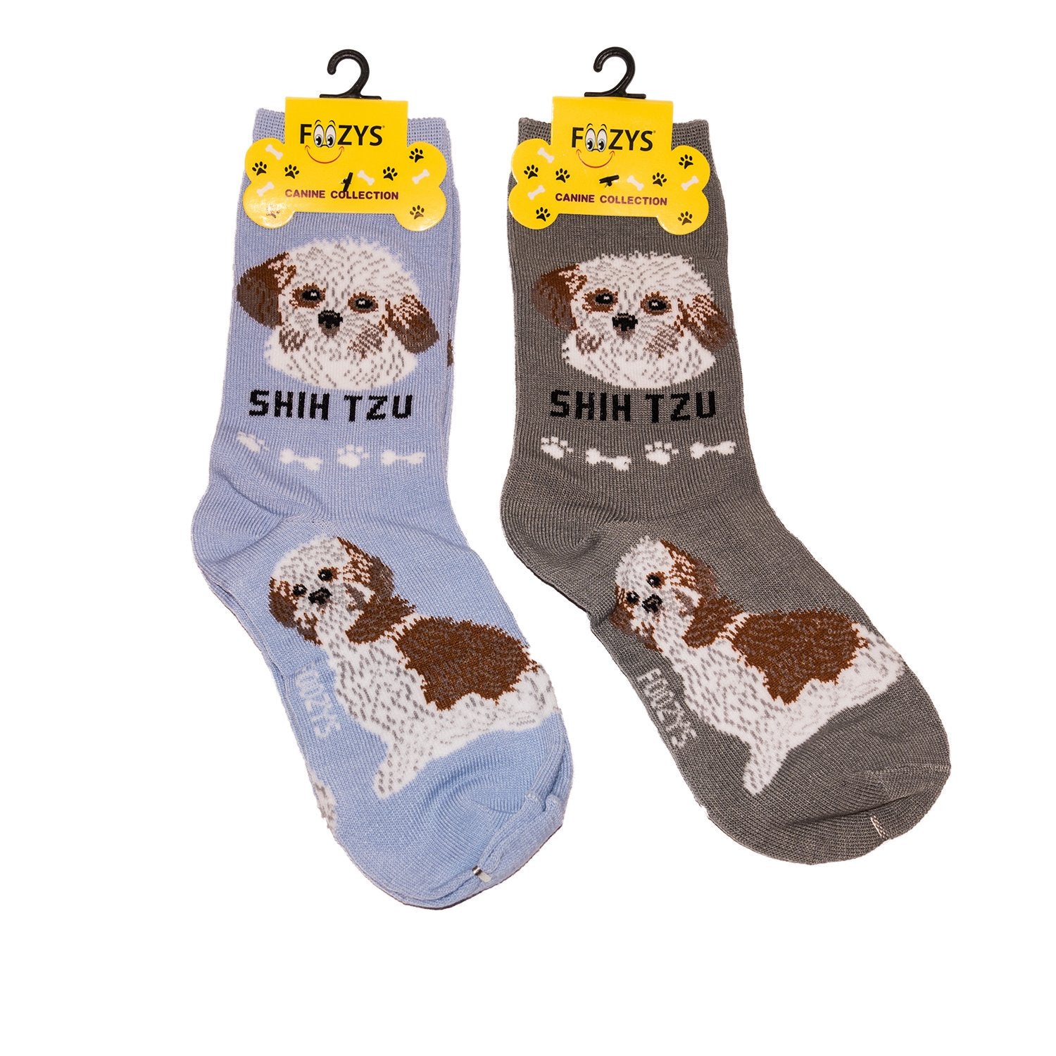 Foozys Unisex Crew Socks Canine Collection (Shih Tzu)