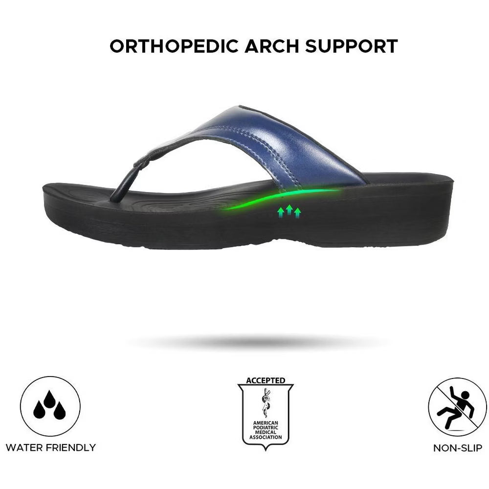 Aerothotic - Ostrya Thong Sandals For Women - Navy (L0336)