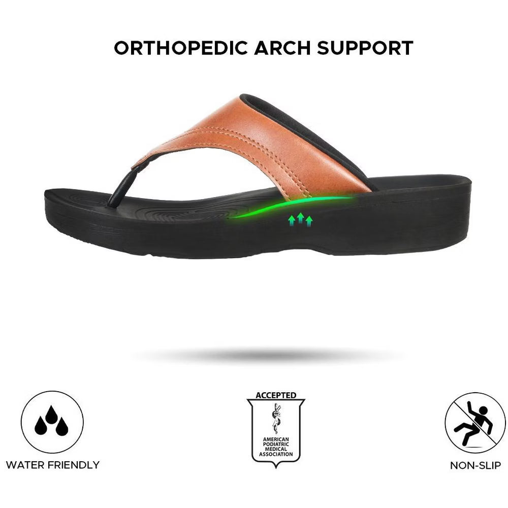 Aerothotic - Ostrya Thong Sandals For Women - Tan (L0336)