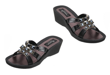 Grandco Sandals - Onyx Wedge Slide, Black
