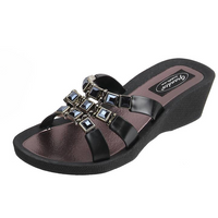 Grandco Sandals - Onyx Wedge Slide, Black