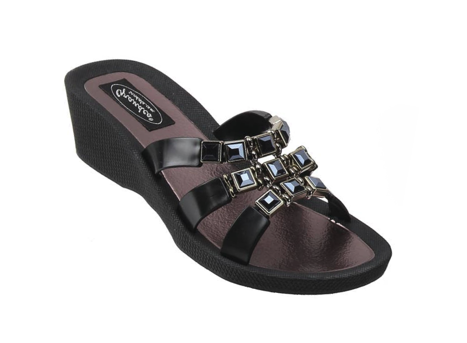 Grandco Sandals - Onyx Wedge Slide, Black
