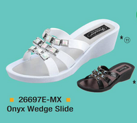 Grandco Sandals - Onyx Wedge Slide, White
