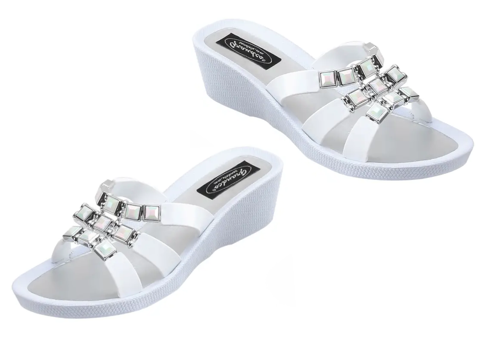 Grandco Sandals - Onyx Wedge Slide, White