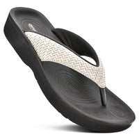 Aerothotic - Dune Women’s Arch Support Thong Flip Flop Sandals , Grey