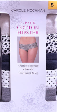 Carole Hochman Cotton Hipster Underwear, Assorted Colors (5-Pack)