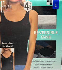Felina Reversible Cotton Womens Tank Top | (4-Pack)