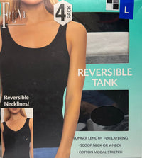 Felina Reversible Cotton Womens Tank Top | (4-Pack)