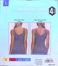 Felina Reversible Cotton Womens Tank Top | (4-Pack)