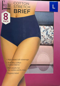 Felina Ladies' Cotton Stretch Brief, Assorted Colors (8-pack)