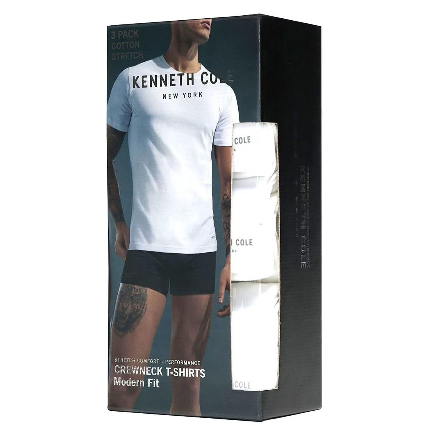 Kenneth Cole Men's Undershirt, White (3-Pack)