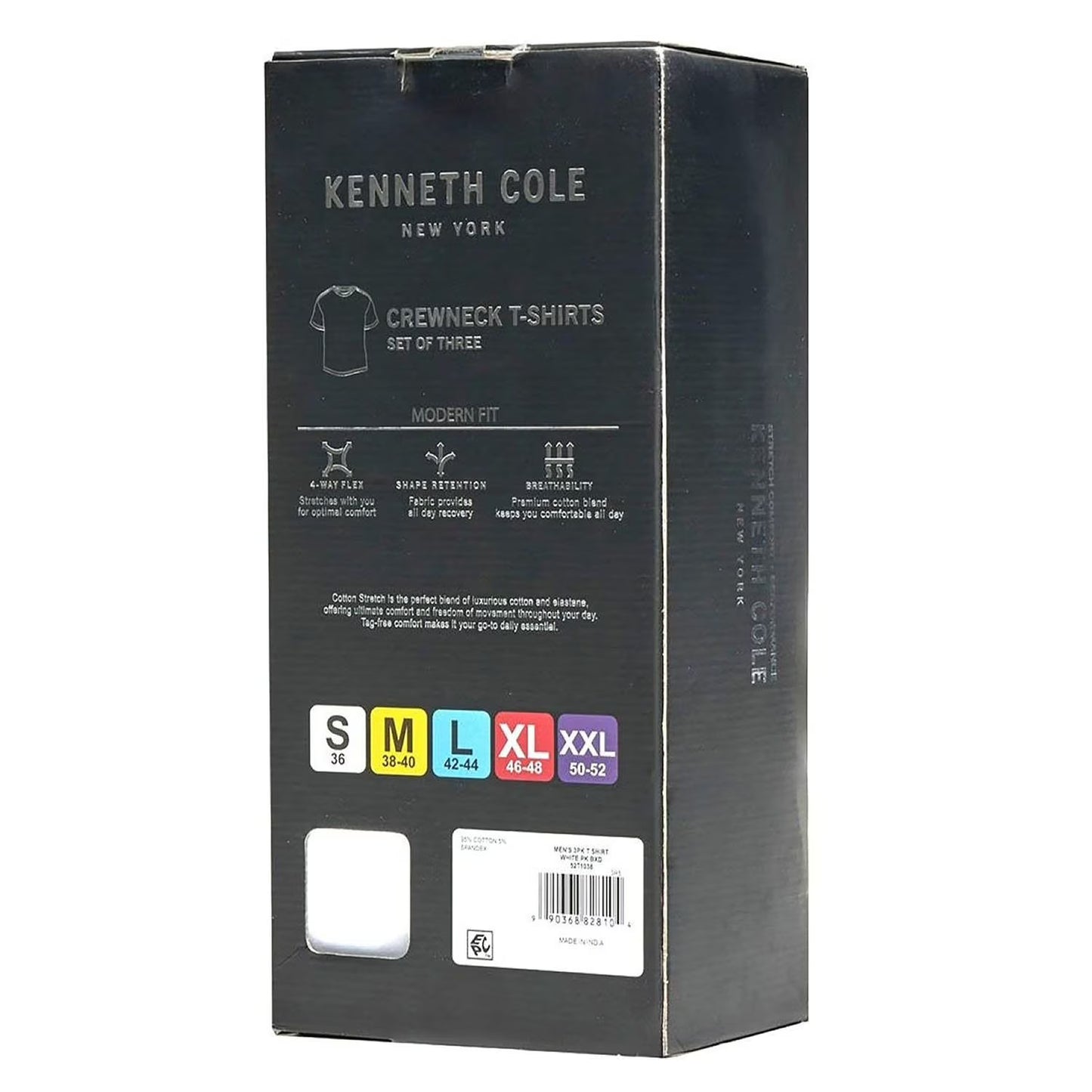 Kenneth Cole Men's Undershirt, White (3-Pack)
