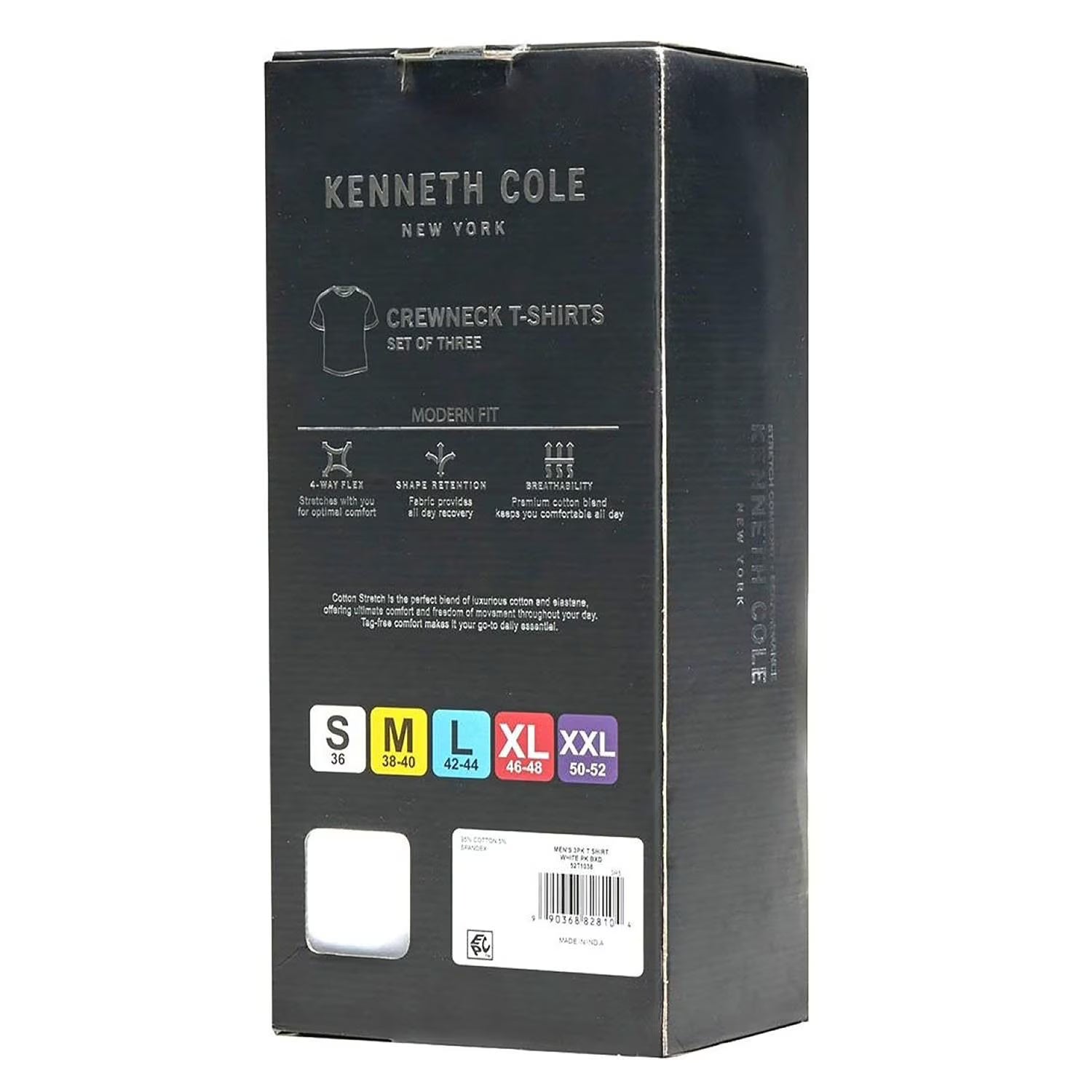 Kenneth Cole Men's Undershirt, White (3-Pack)
