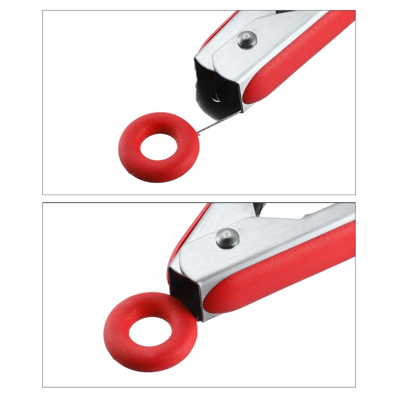 Core Kitchen Stainless Steel Locking Tong, Red (Set of 3)