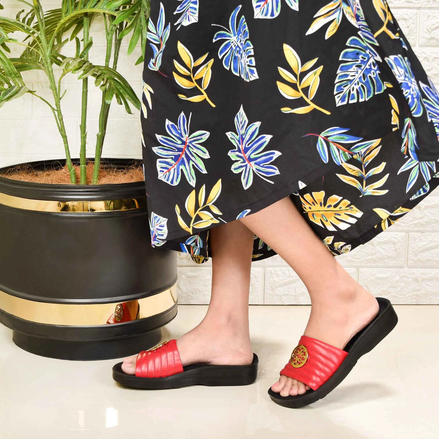 Aerothotic - Orthopedic Casual Slides For Women, OTIS - Red (L0353)