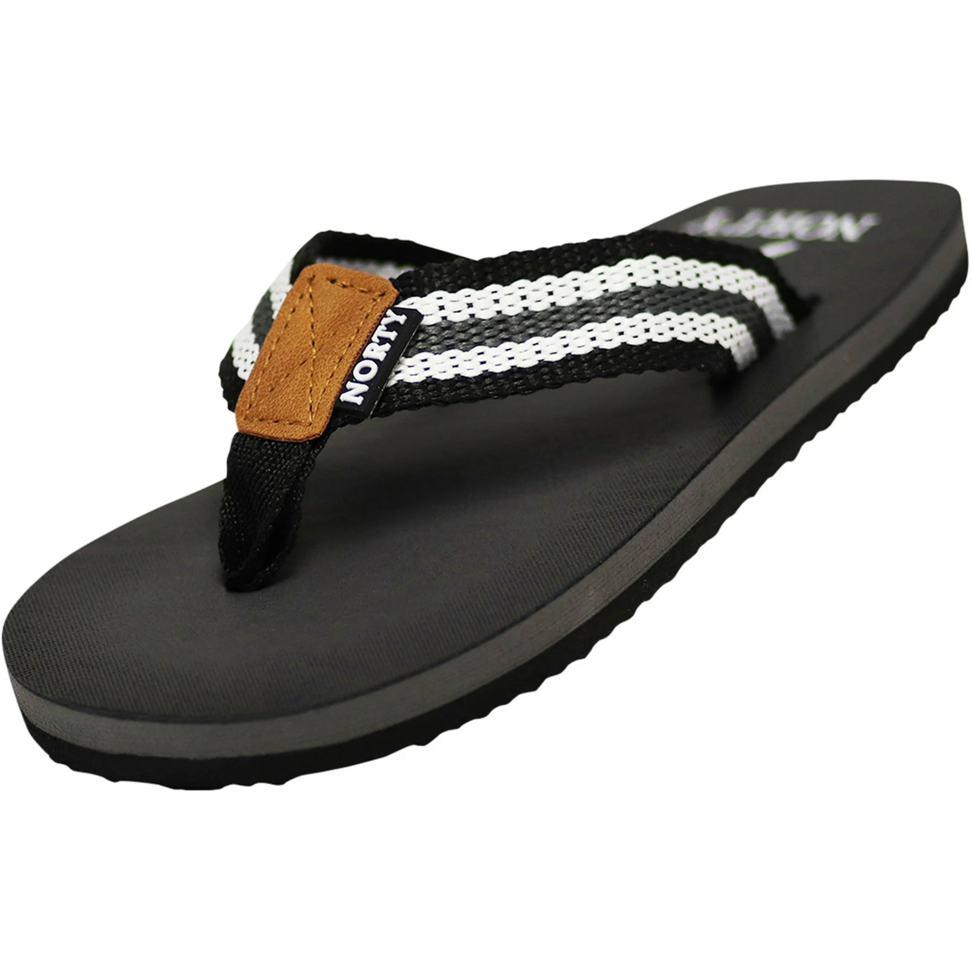 NORTY Men's Flip Flop Sandal - Grey/Black Stripe (11107)