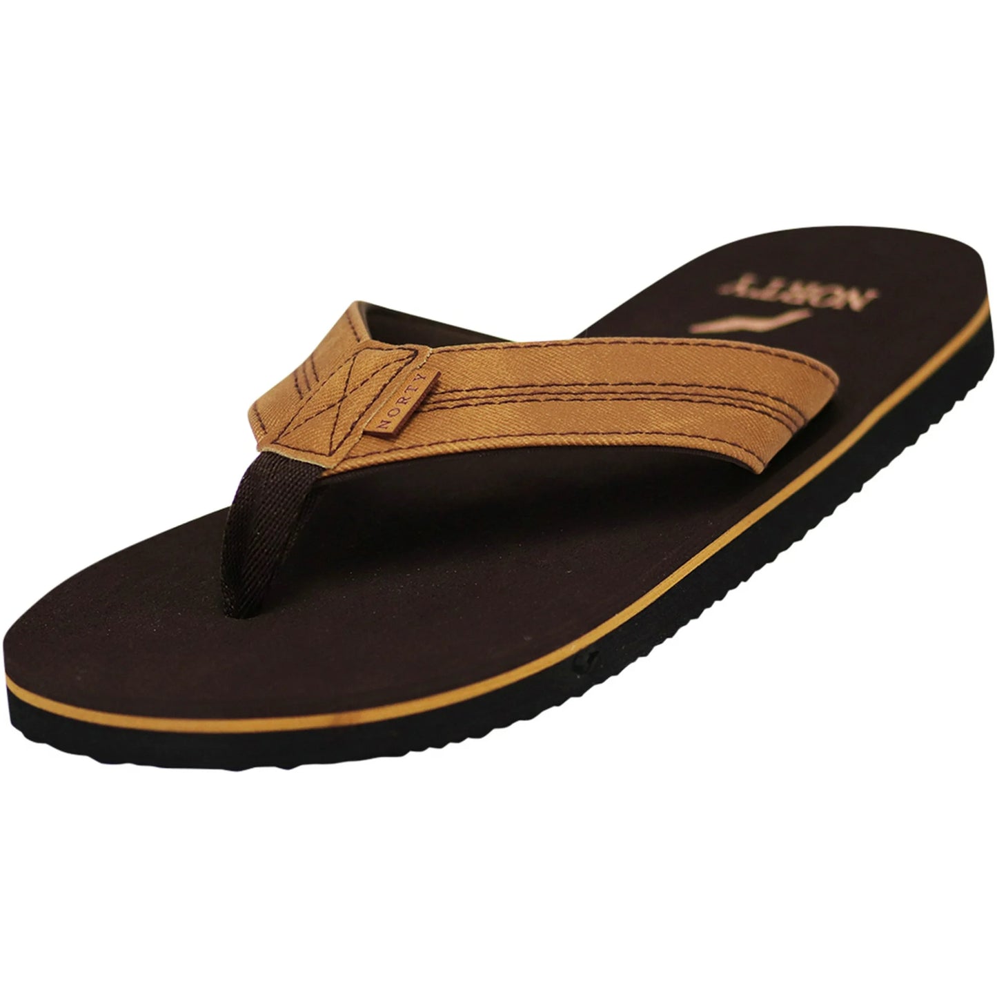 Norty Men's Flip Flop Sandal Brown/Tan (11130)