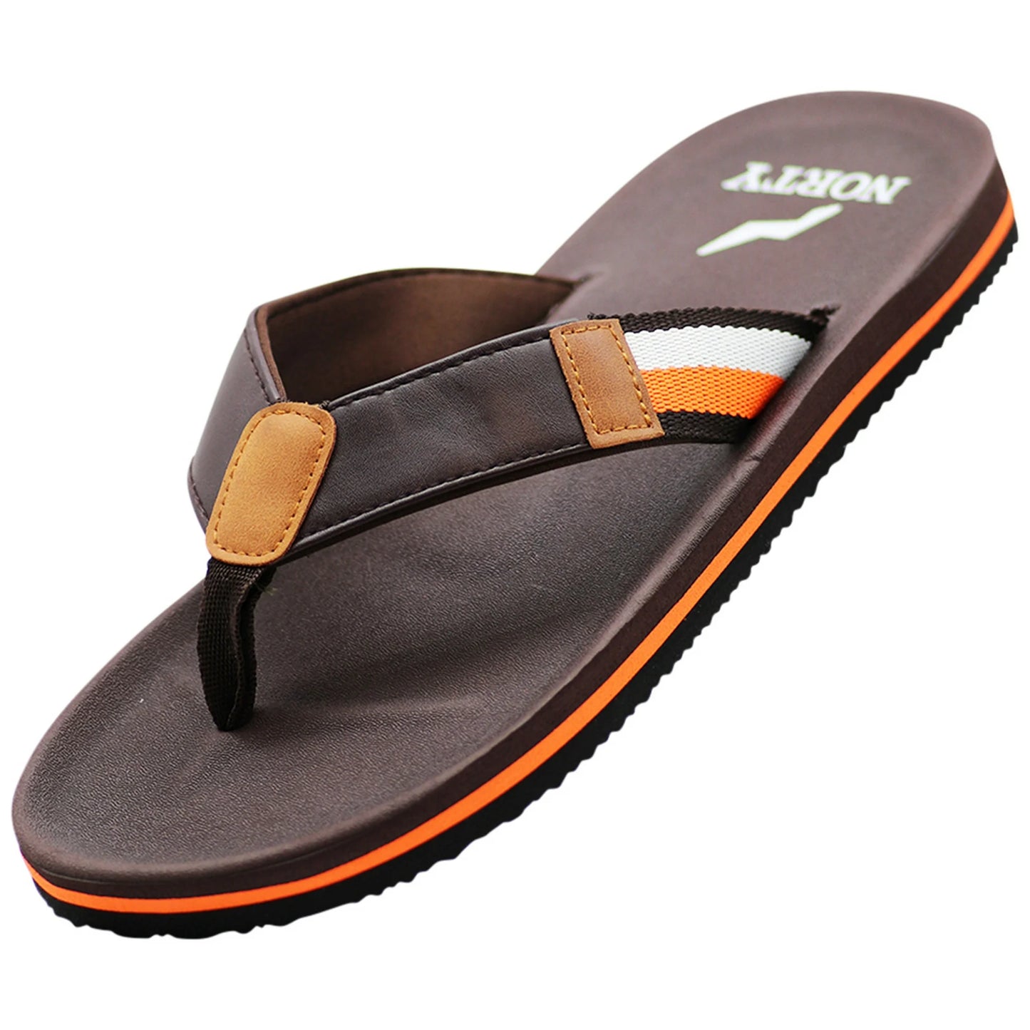 NORTY Men's Flip Flop Sandal Brown/Orange (11042)