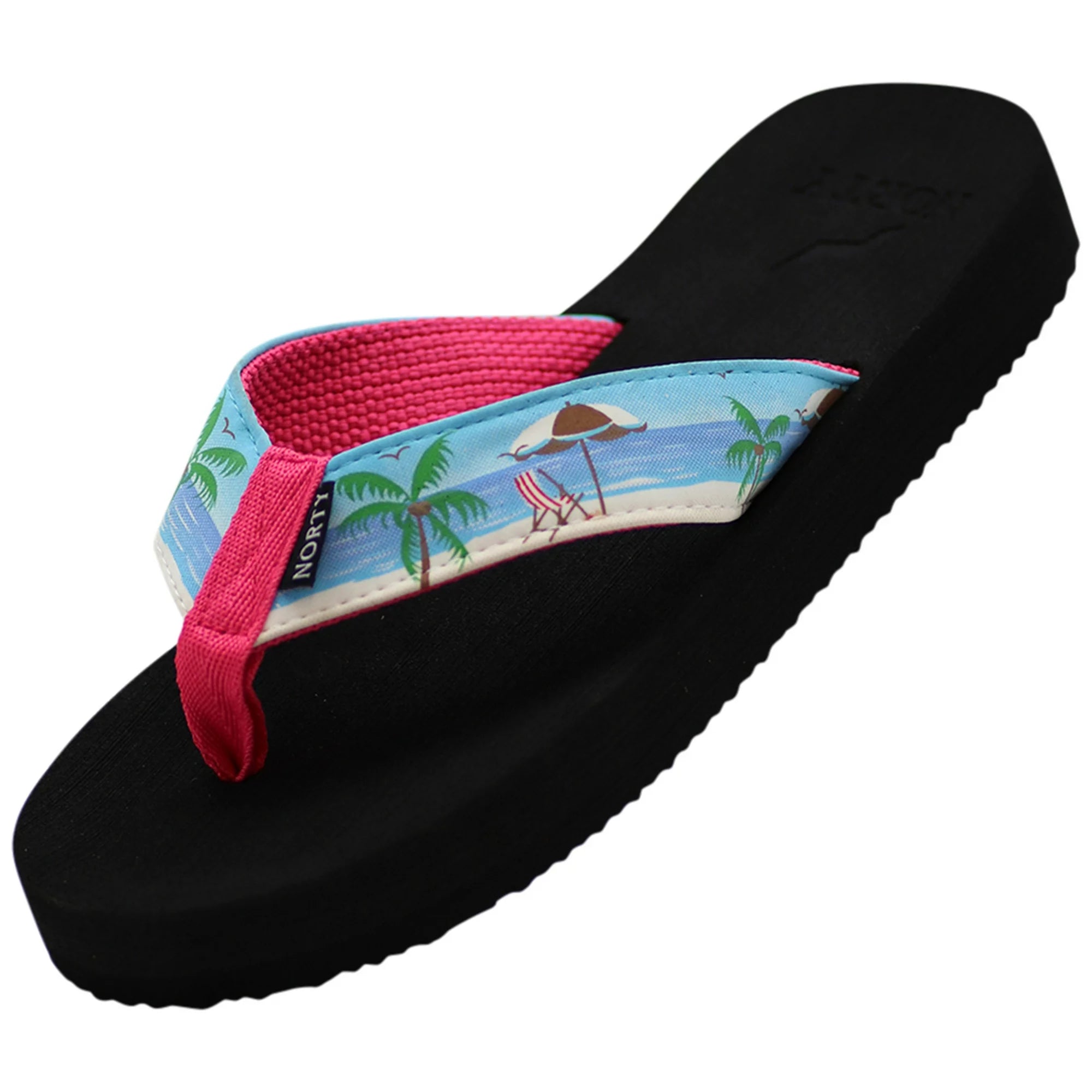 NORTY Womens Flip Flops Adult Female Beach Thong Sandals Black Shore (12251)
