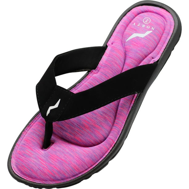 NORTY ladies Memory Foam Flip Flops, Fuchsia