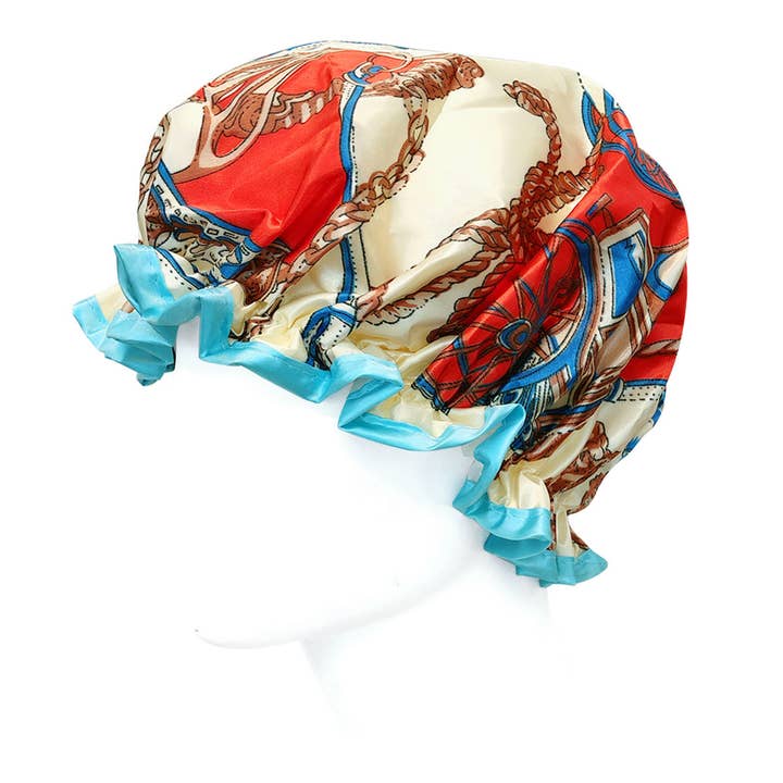 Wrapables Reusable Women's Waterproof Shower Caps, Royal
