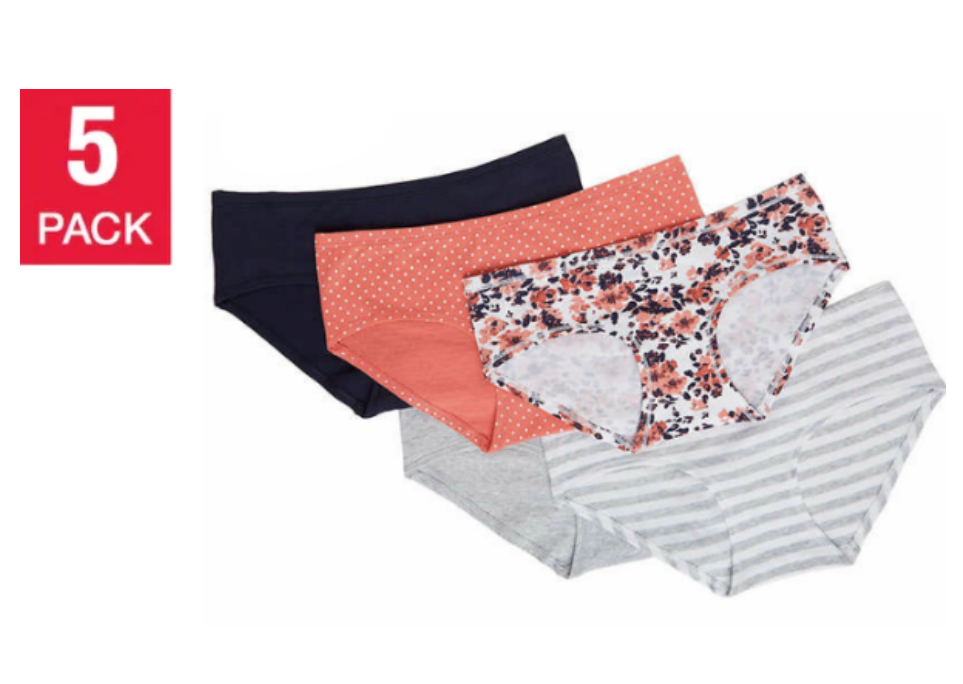 Carole Hochman Cotton Hipster Underwear, Assorted Colors (5-Pack)