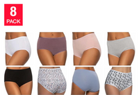 Felina Ladies' Cotton Stretch Brief, Assorted Colors (8-pack)