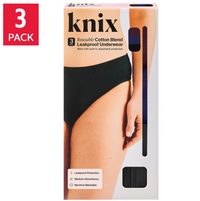 Knix Women's Cotton Blend Leakproof Underwear, (3-Pack)