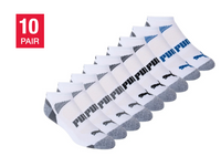 PUMA Mens No Show Socks, White (10-Pair)