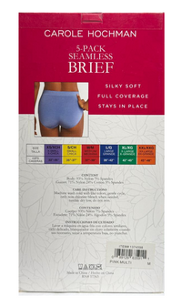Carole Hochman Ladies' Seamless Brief - Assorted Colors (5-Pack)