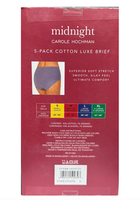 Carole Hochman Ladies' Midnight Cotton Stretch Brief (5-Pack)