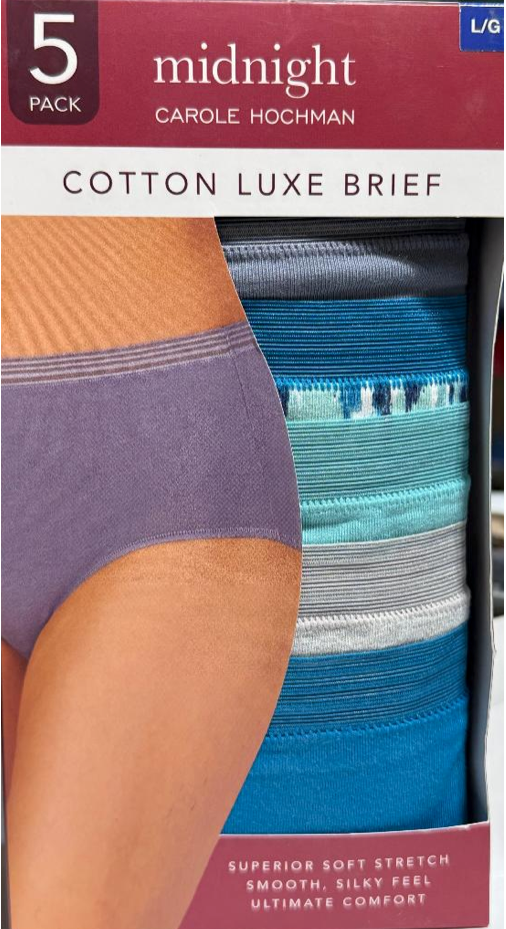 Carole Hochman Ladies' Midnight Cotton Stretch Brief (5-Pack)