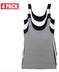 Felina Reversible Cotton Womens Tank Top | (4-Pack)
