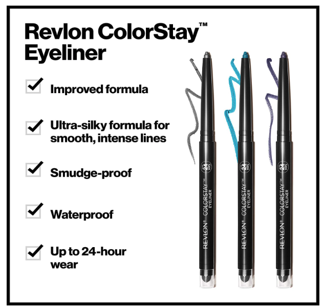 Revlon ColorStay Eyeliner Pencil, (201) Black