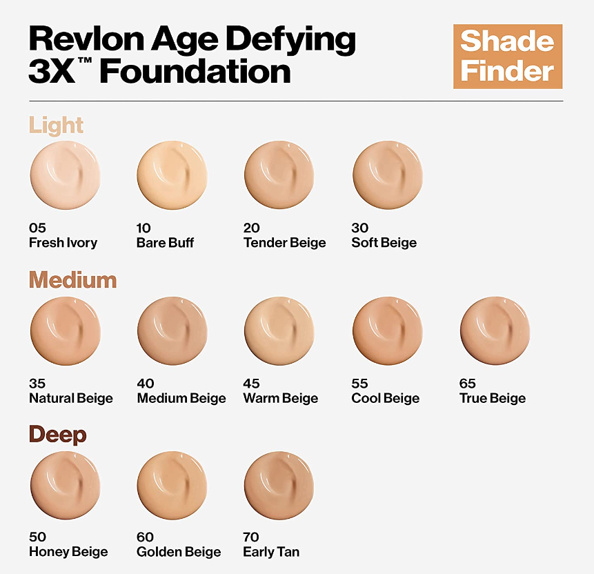 Revlon Age Defying 3X Foundation - 45 Warm Beige