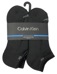 Calvin Klein Men's One Size Athletic Cushion No Show Socks Black