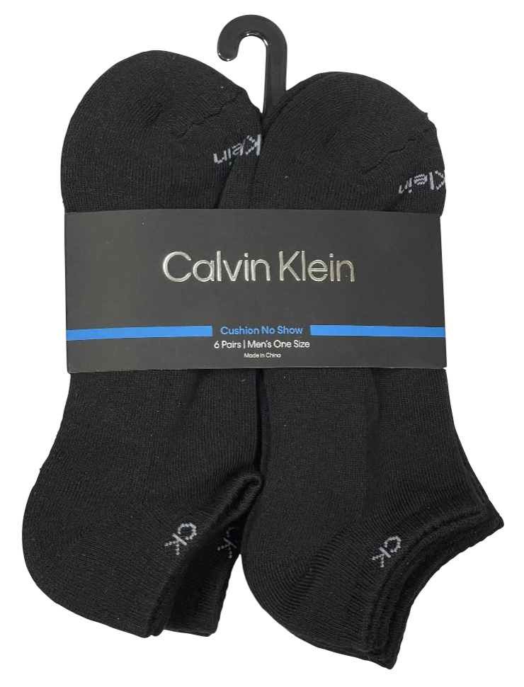 Calvin Klein Men's One Size Athletic Cushion No Show Socks Black