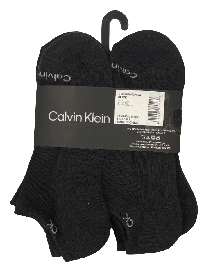 Calvin Klein Men's One Size Athletic Cushion No Show Socks Black