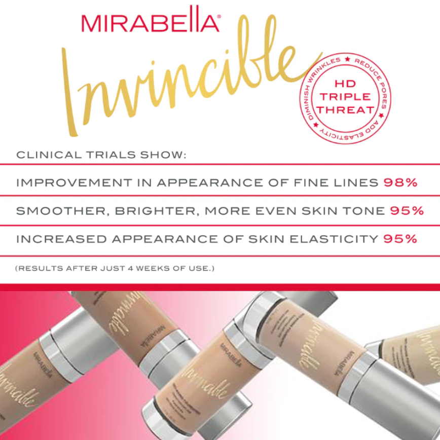 Mirabella Invincible Anti-Aging HD Foundation - II (Fair)