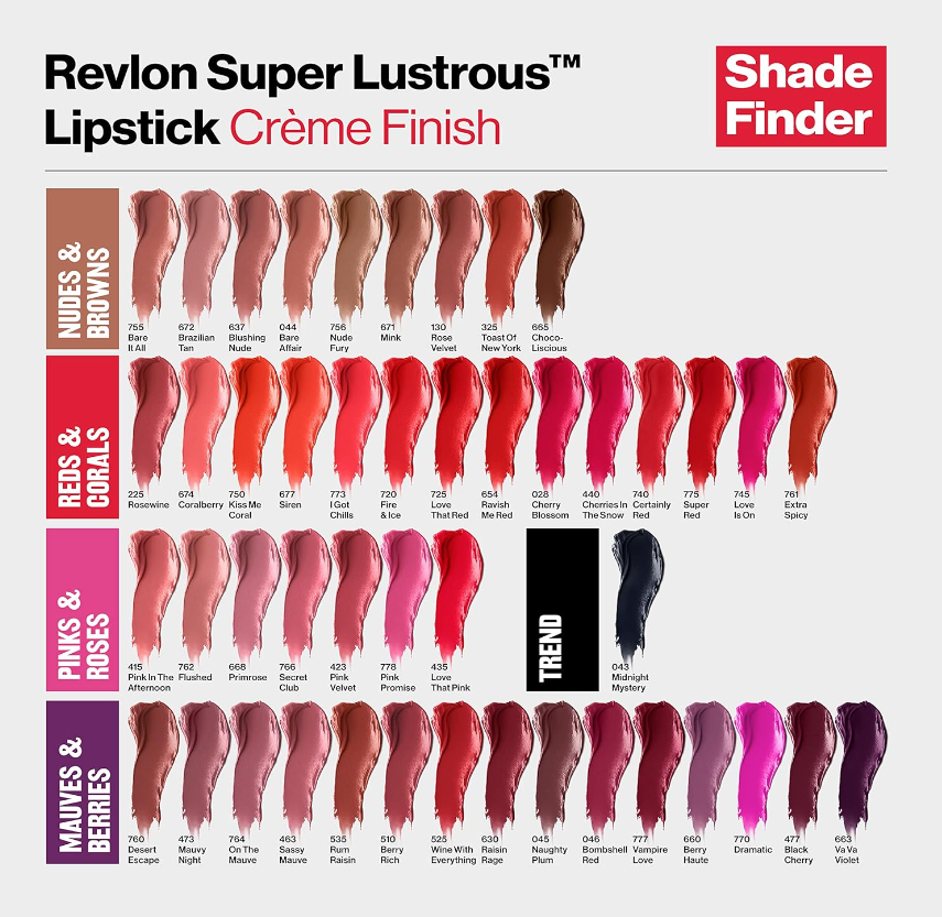 REVLON Super Lustrous Cream Lipstick, 761 Extra Spicy