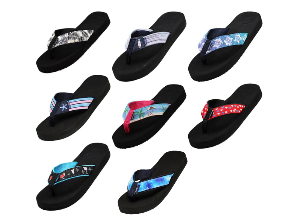 NORTY Womens Flip Flops Adult Female Thong Sandals, Indy Tie Dye