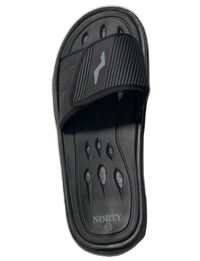 NORTY Young Men's Drainage Slide Sandal, (21006) Black