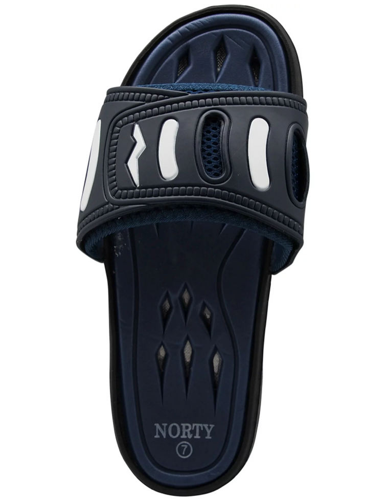 NORTY Mens Drainage Slide Sandals Adult Male Footbed Sandals