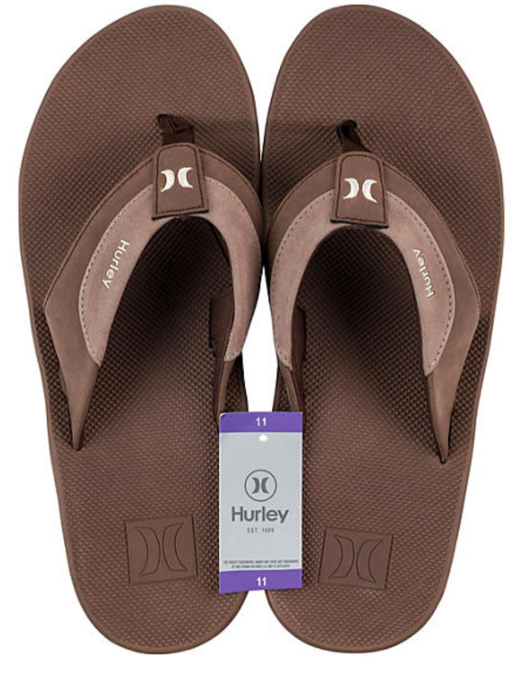 Hurley Men's Flip Flops, Brown