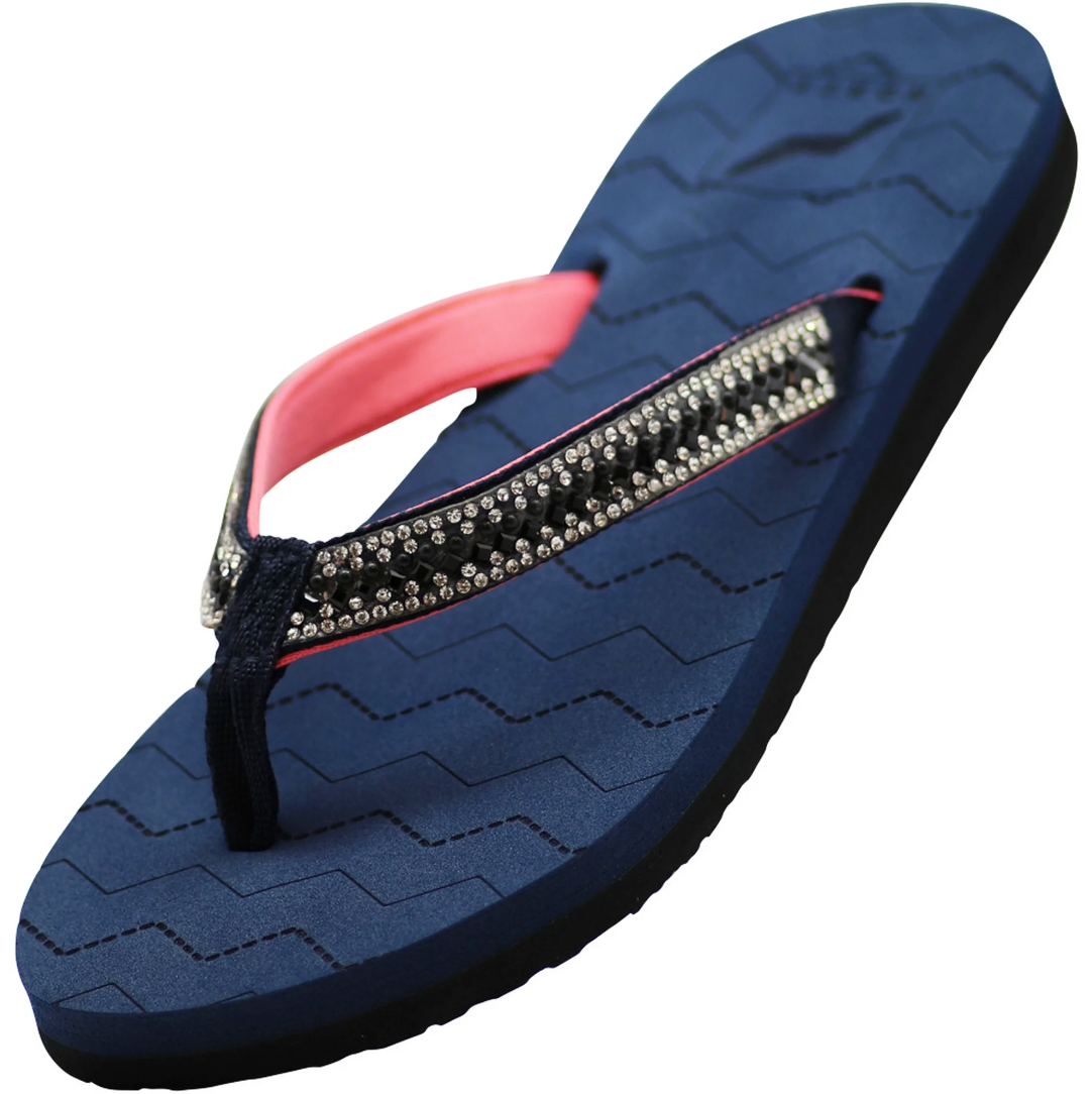 NORTY Women's Flip Flops Adult Female Sandals, Navy (12054)