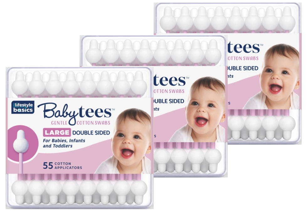 Stylist Secrets Baby Tees Large, 55 Cotton Applicators (3-Pack)