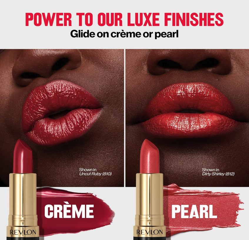 REVLON Super Lustrous Creme Lipstick, Creamy Formula, Bombshell Red