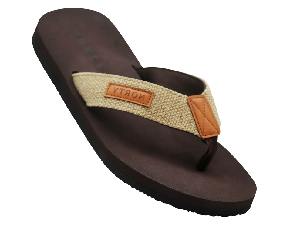 Norty Men's Soft EVA Flip Flop Thong Sandal Shoe - (Brown/Tan) (11060)