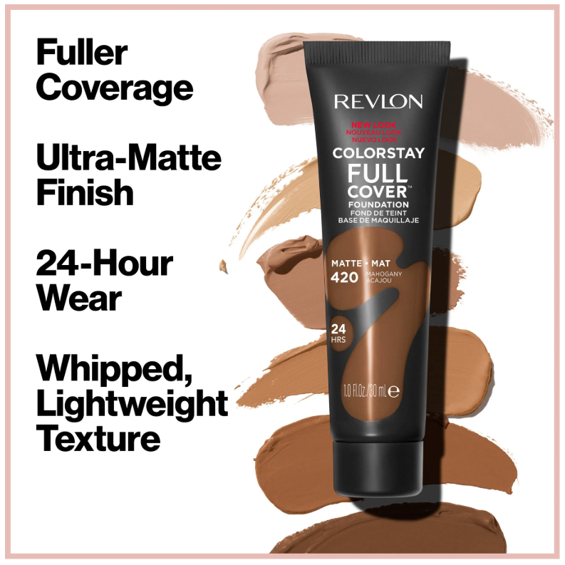 Revlon ColorStay Full Coverage Cream Foundation Makeup, Matte Finish